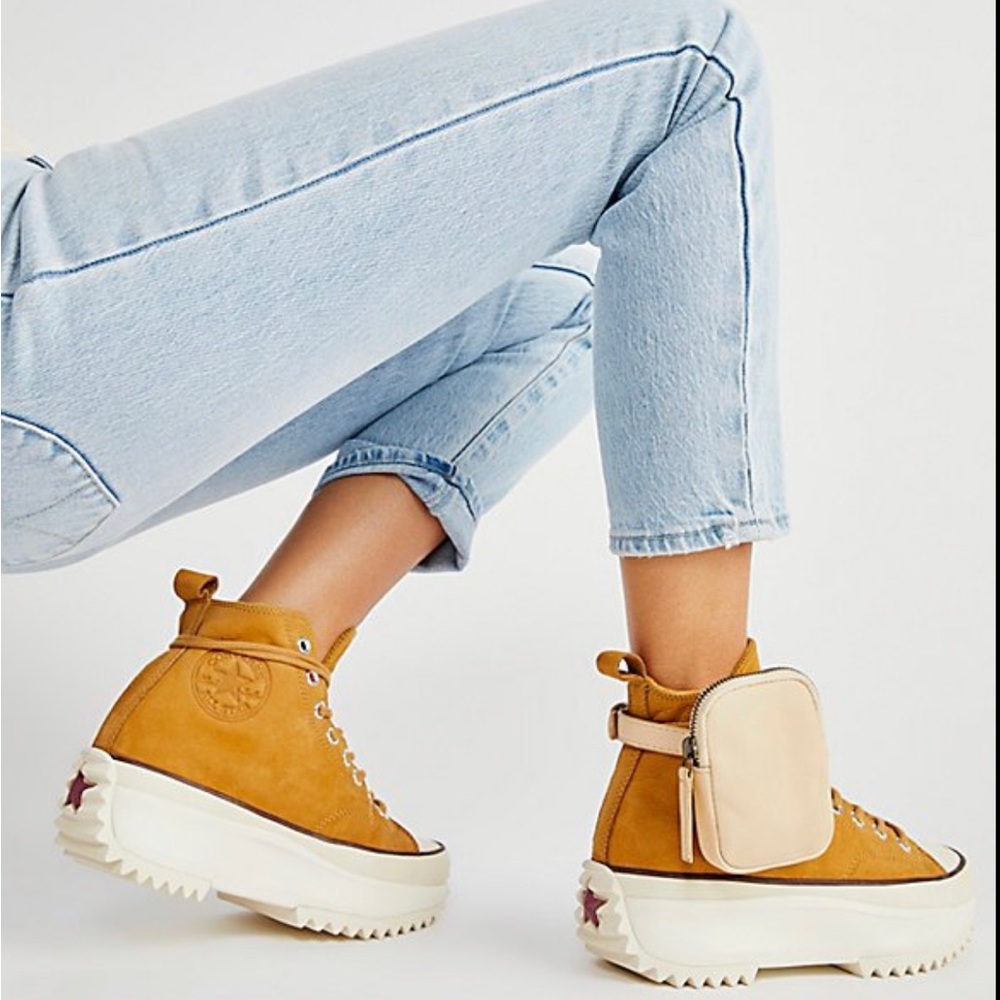 Free People Converse Cowhide Leather Run Star Hike Sneakers
